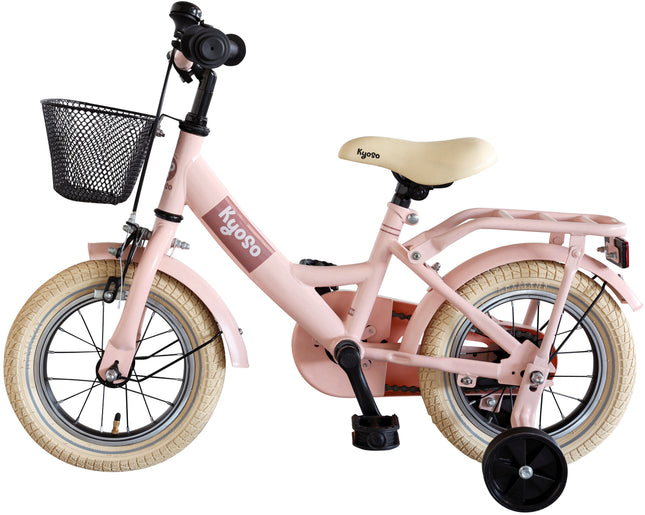 Kinderfiets Kyoso Sparkle 12 inch met remnaaf - mat roze - afbeelding 2