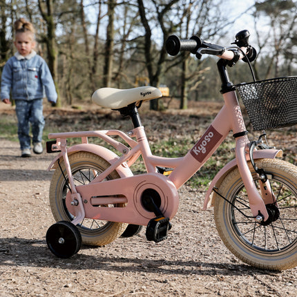 Kinderfiets Kyoso Sparkle 12 inch met remnaaf - mat roze - afbeelding 5
