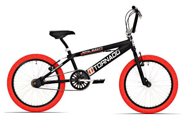 Freestyle BMX 20" Royal-Bugatti  - mat zwart met rode banden
