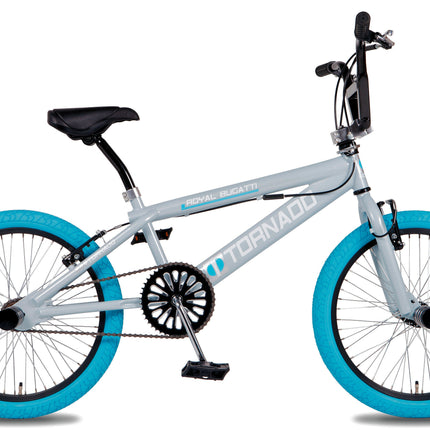 20" BMX Freestyle Royal Bugatti - lichtblauw/grijs met blauwe banden