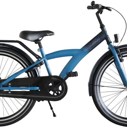 Kinderfiets Kyoso X-Rider 24 inch met remnaaf - donkerblauw/aqua