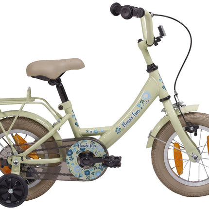 Kinderfiets 12" Bikefun Flower Fun - groen