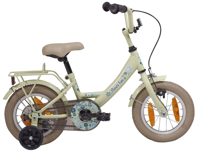 Kinderfiets 12" Bikefun Flower Fun - groen