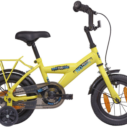 Kinderfiets 12" Bikefun No Rules - geel