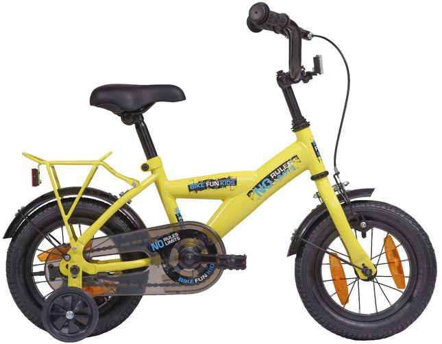 Kinderfiets 12" Bikefun No Rules - geel
