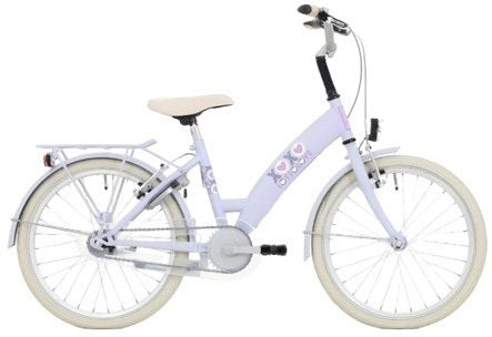 Kinderfiets 20" Bikefun Lots of Love met remnaaf - lila / violet mat