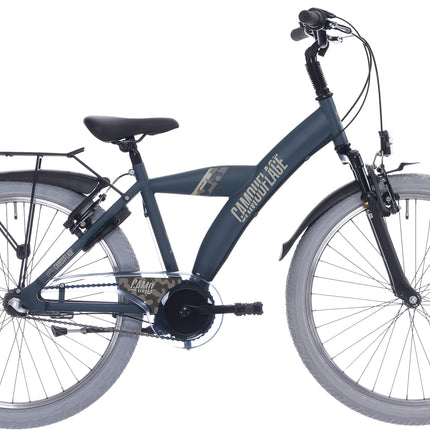Kinderfiets 24" Bike Fun Camouflage met Shimano Nexus 3  - mat donkergroen