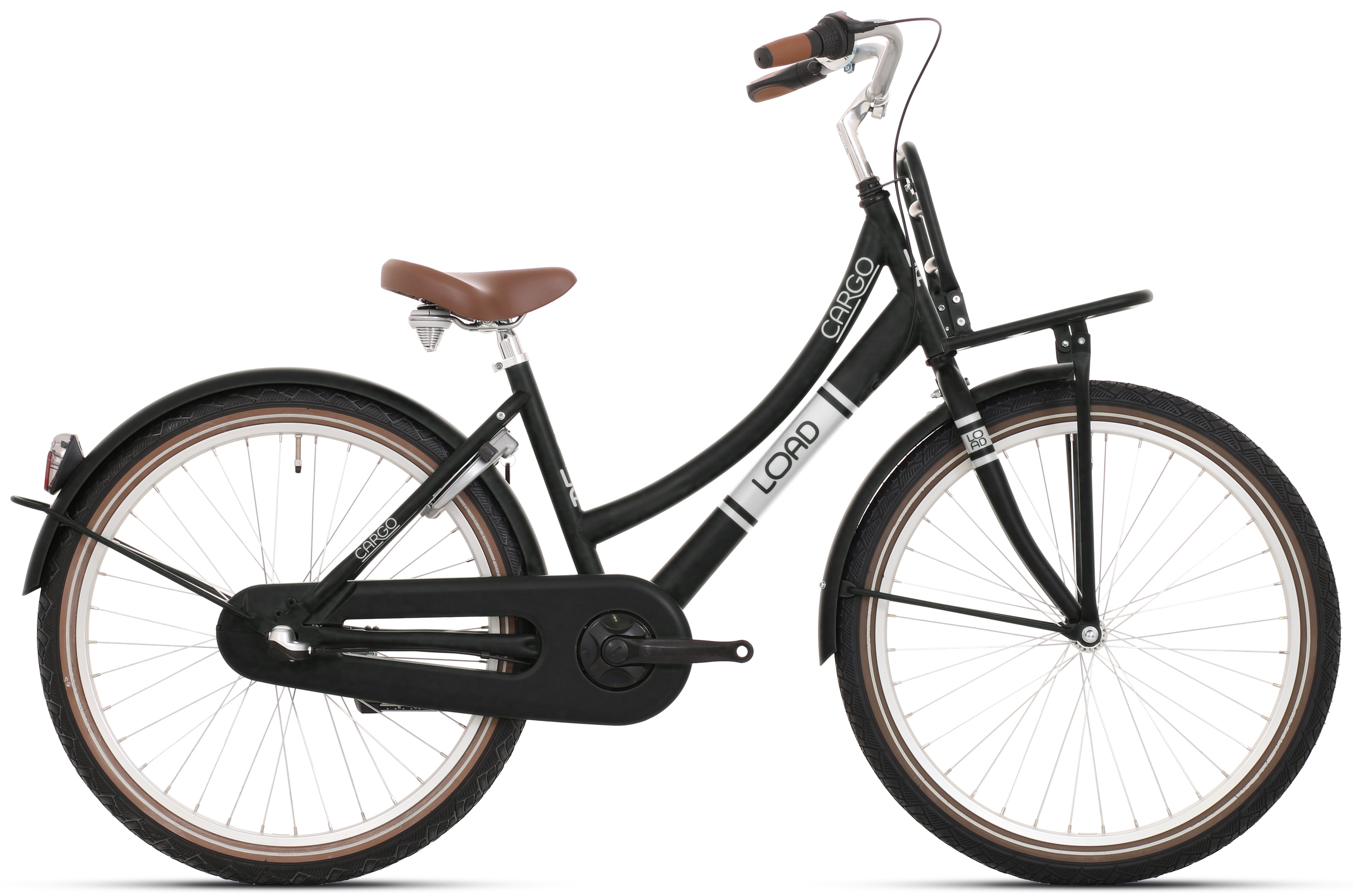 Bikefun Load 24" meisjesfiets met 3 versnellingen remnaaf - mat zwart