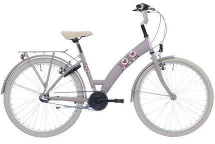 Kinderfiets 26" Bikefun Lots of Love met Nexus 3 versnellingen - adobe roze