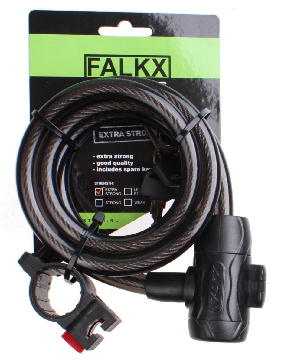 fiets slot - FALKX Kabelslot 12x180mm zwart