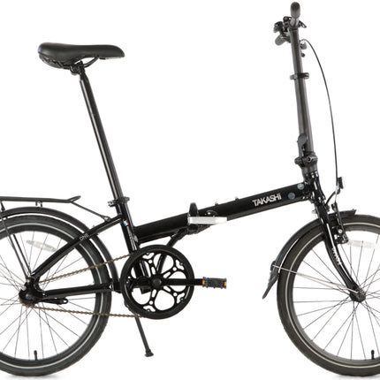 Vouwfiets 20" Takashi ONE single speed met terugtraprem - midnight black