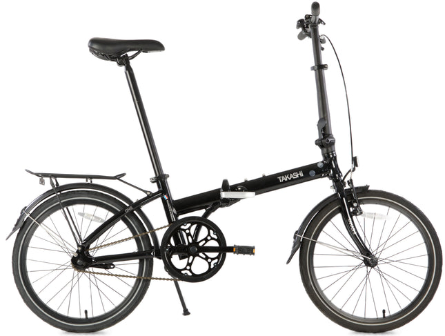 Vouwfiets 20" Takashi ONE single speed met terugtraprem - midnight black