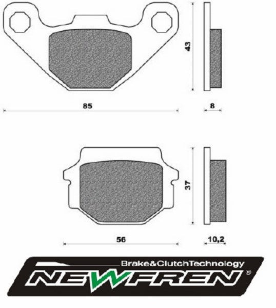 brake pad set newfren agility 16inch, people, people-s, super-8, super-9, tgb fd0073
