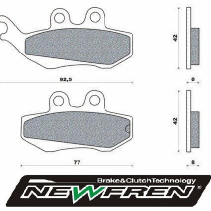 remblokset newfren voor dna, dna 180cc, dt50lc, rs1, rs1999, runner 180cc, runner pro, rx, tzr, xsm, xtm fd0195