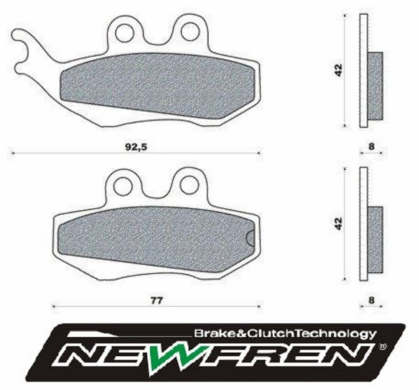 Brake pad set Newfren for DNA, DNA 180cc, DT50LC, RS1, RS1999, Runner 180cc, Runner Pro, RX, TZR, XSM, XTM FD0195