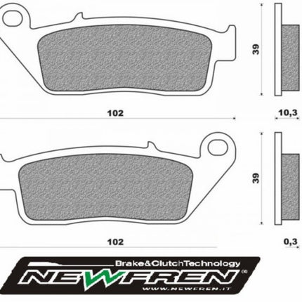 Jeu de plaquettes de frein Newfren SH 125/150, X-Max 125cc, X-Max 250cc, X-Max 300, Downtown 300, Grand Dink, Silver Wing 400cc, Xciting 500, X-Max 400cc FD0406