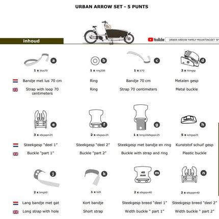 Siège bébé/enfant Melia incl. kit de montage 5P Urban Arrow cargo bike