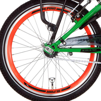 Roue arrière Alpina 20 moyeu frein J19DB orange zinc spk