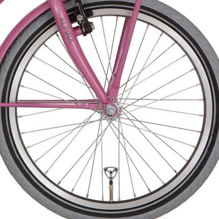 Roue avant Alpina 22 HLQ-10A-1 noire rayons zinc