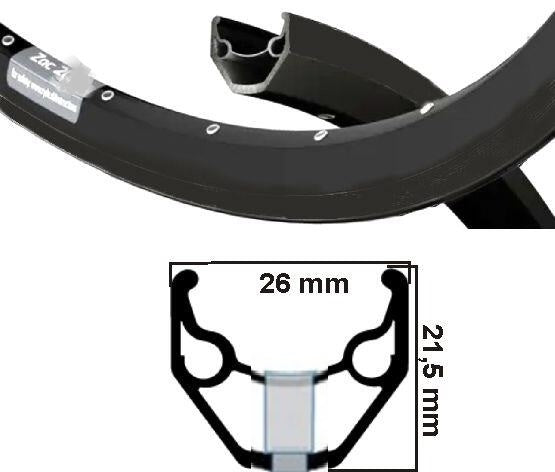 Ryde velg 28 ZAC421 zwart disc 36/14