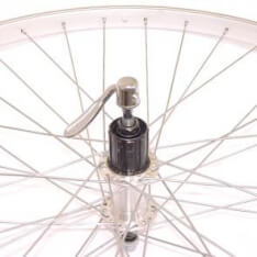 Roland achterwiel 28 uitval cass 8v Alu AS26 zilver zink sp