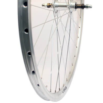 Roland achterwiel 28 vast freewh Alu V-profil zilver zink s