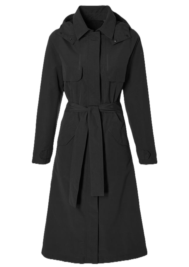 Basil trenchcoat Mosse dames Jet Black L