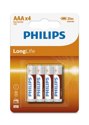 PHILIPS AAA BATTERIJ R3 Longlife krt A 4