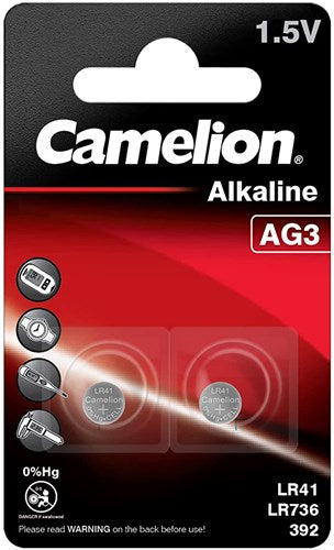 Camelion BATTERIJ LR41/LR7366/392/AG3 kaart a 2 stuks