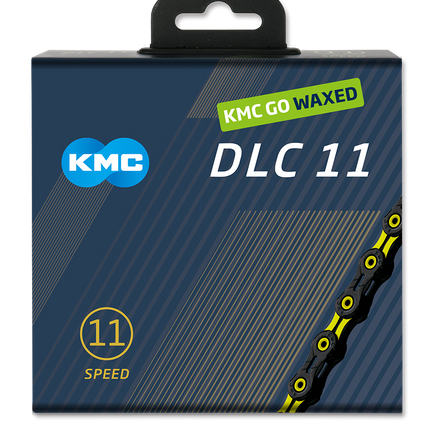 Chaîne KMC DLC11 noir/jaune 118 maillons cirée