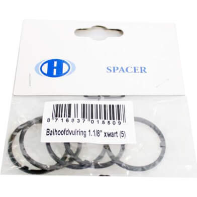 headset spacer ring 1.1/8 inch black (5)