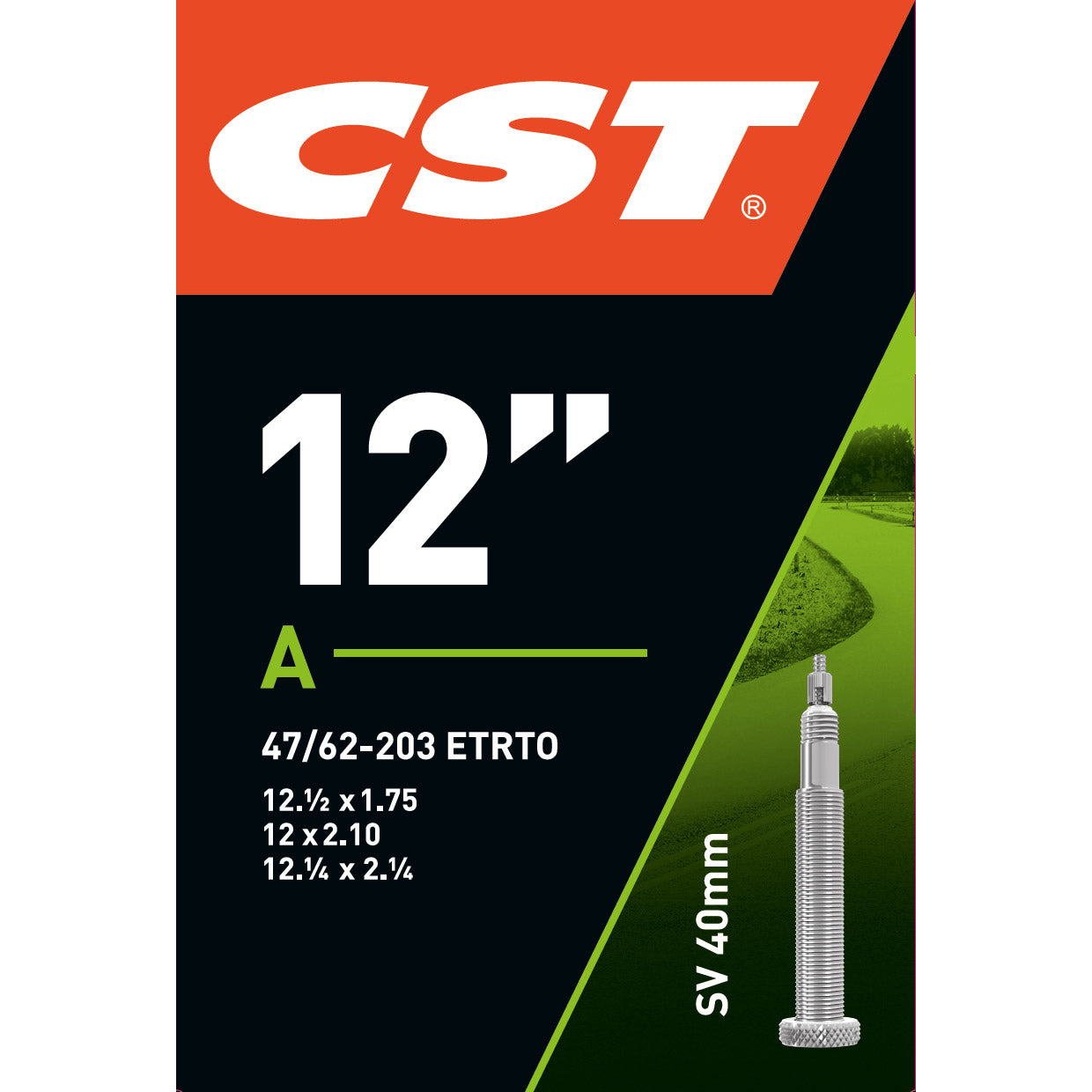 CST binnenband 12" 47/62-203 FV 40mm