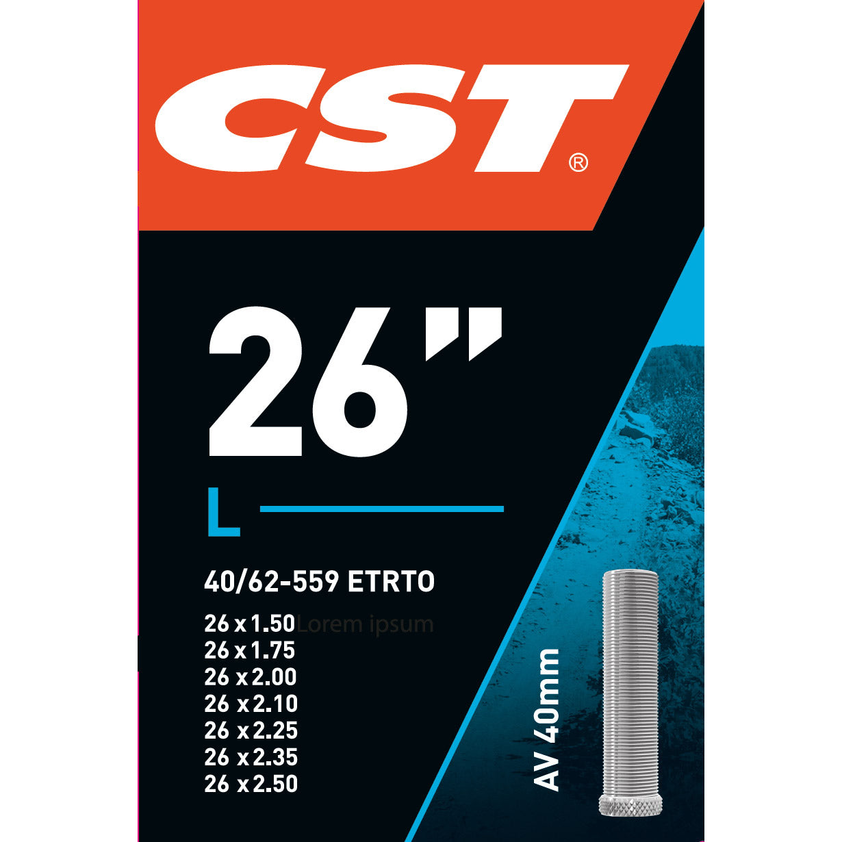 CST binnenband 26" 40/62-559 AV 40mm