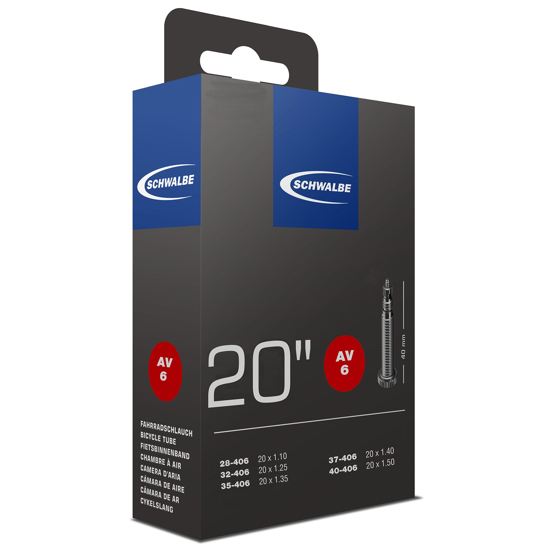 Schwalbe binnenband SV6 20" 28/40-406 FV 40mm