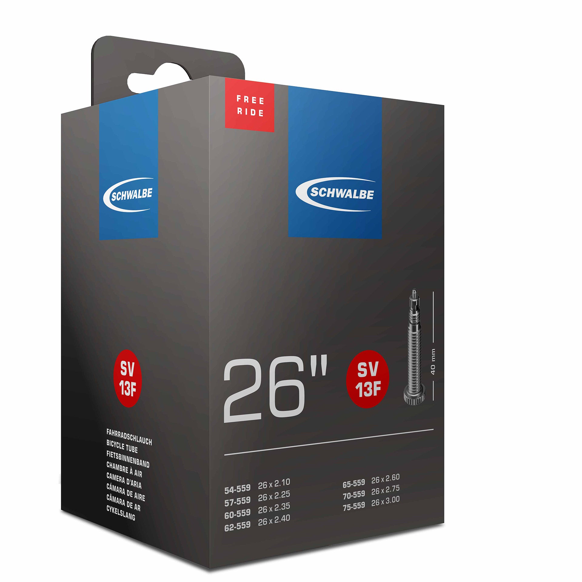 Schwalbe binnenband SV13F 26" 54/75-559 FV 40mm