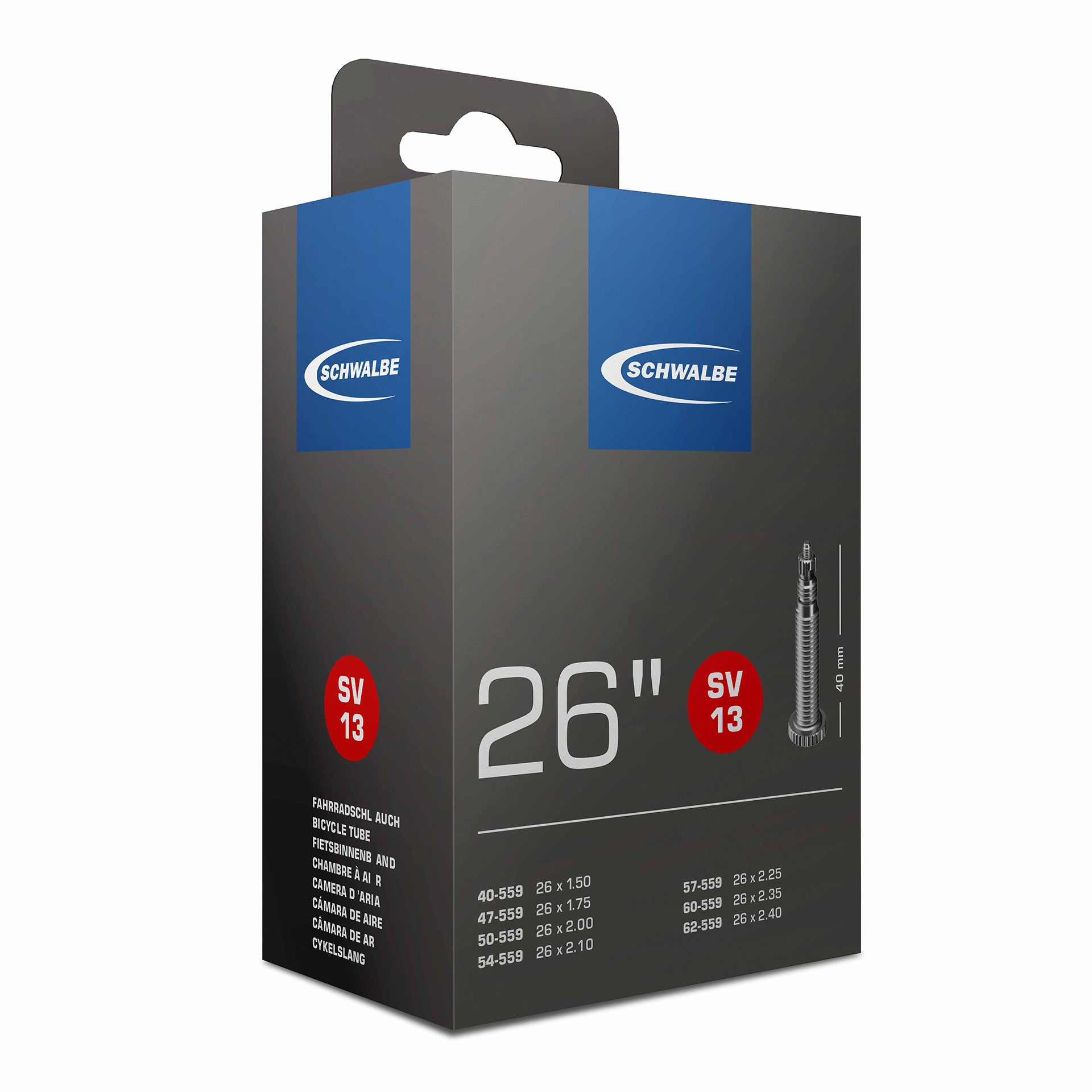 Schwalbe binnenband SV13 26" 40/62-559 FV 40mm