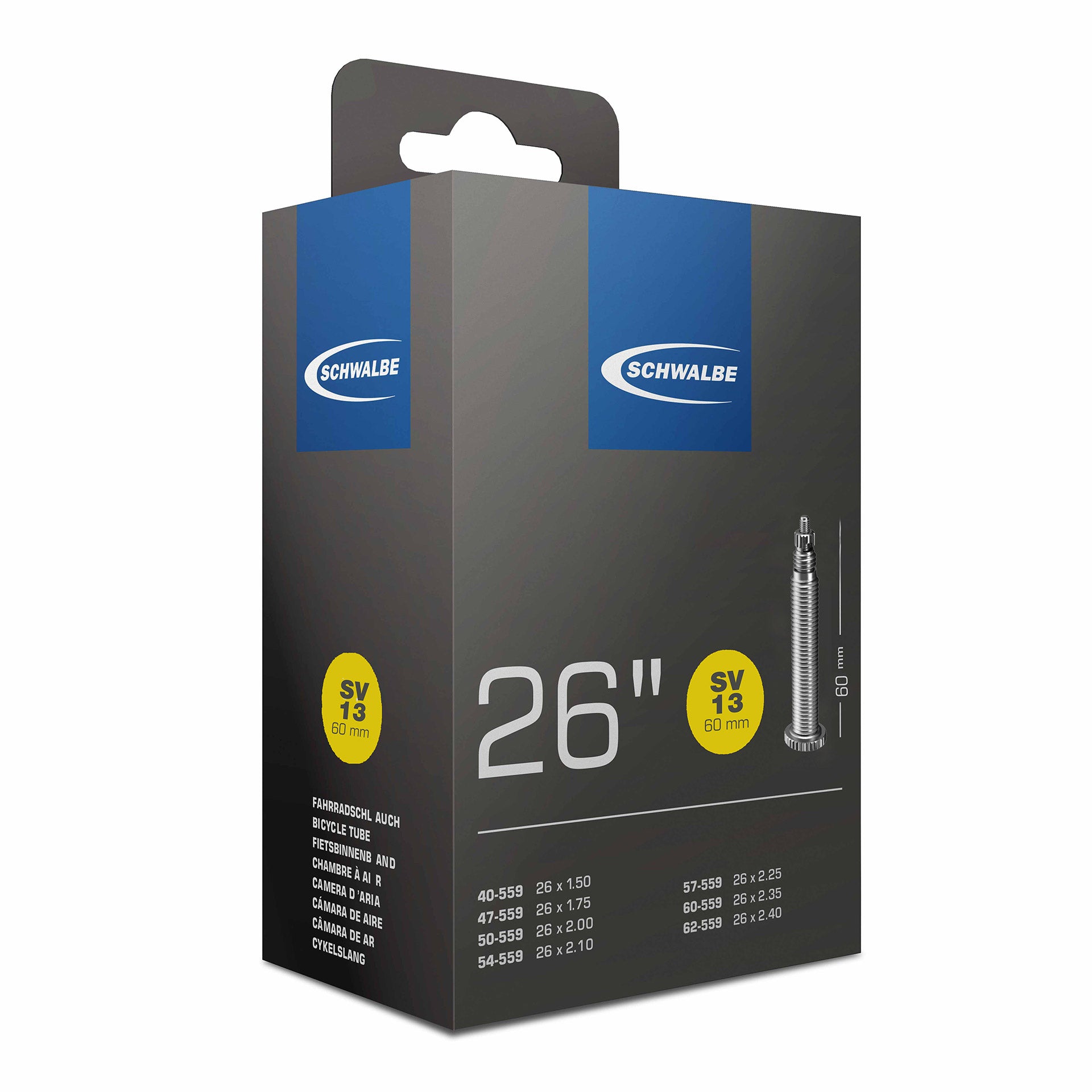 Schwalbe binnenband SV13 26" 40/62-559 FV 60mm