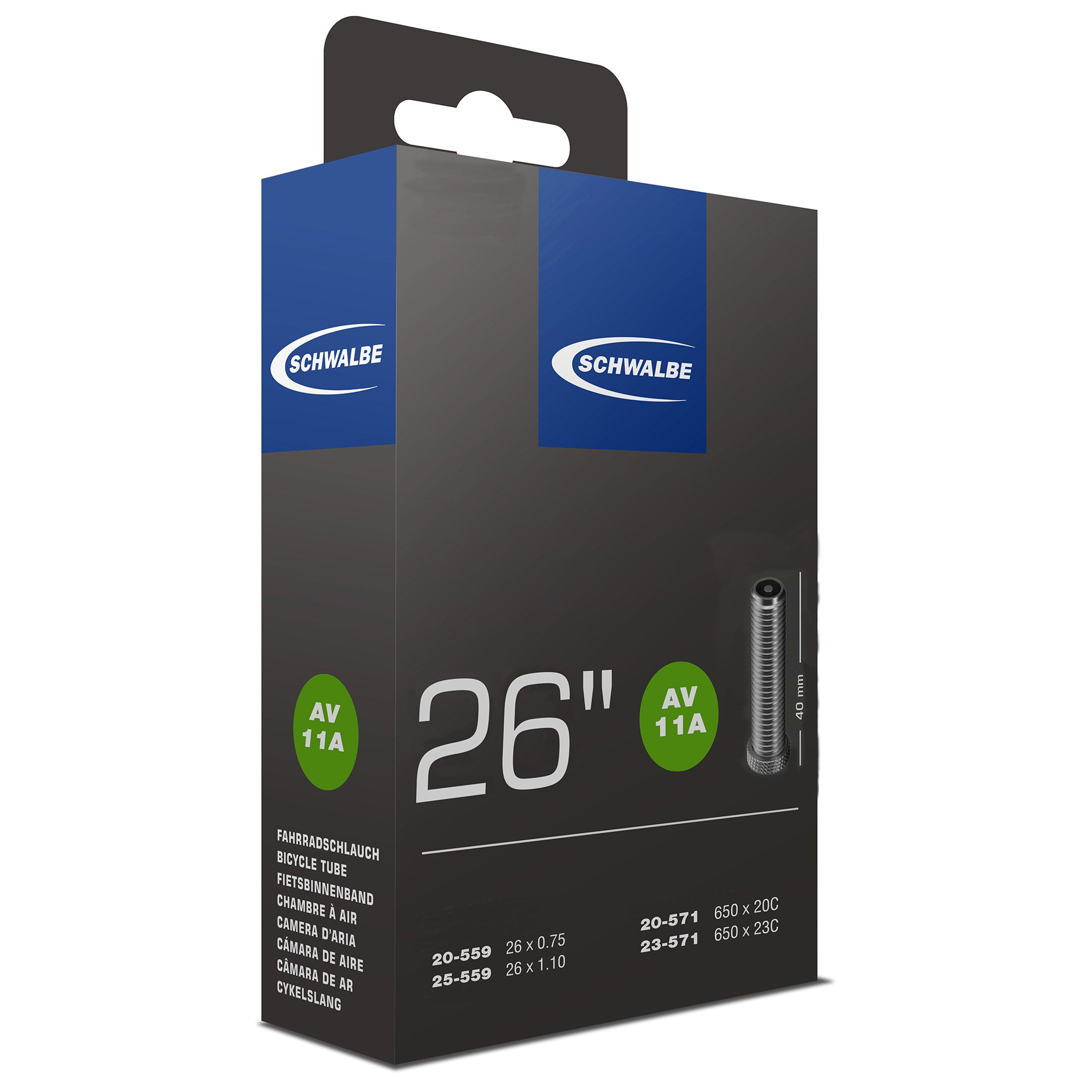 Schwalbe binnenband AV11A 26" 20/25-559/571 AV 40mm