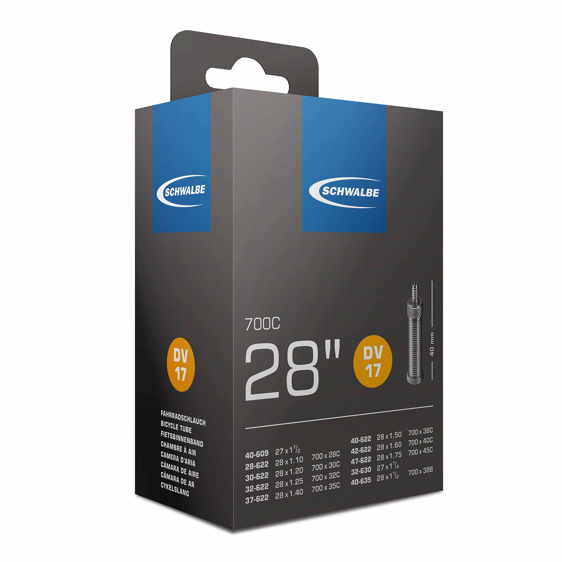 Schwalbe binnenband DV17 28" 28/47-622/635 HV 40mm