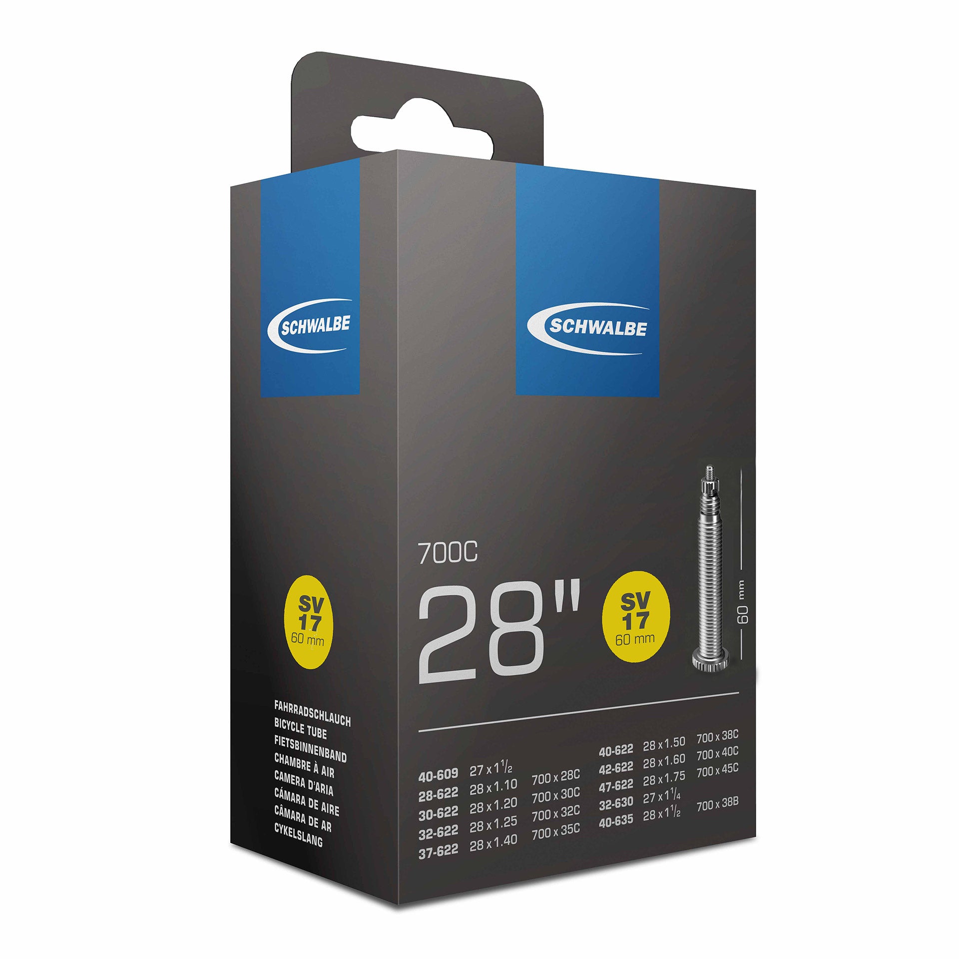 Schwalbe binnenband SV17 28" 28/47-622/635 FV 60mm