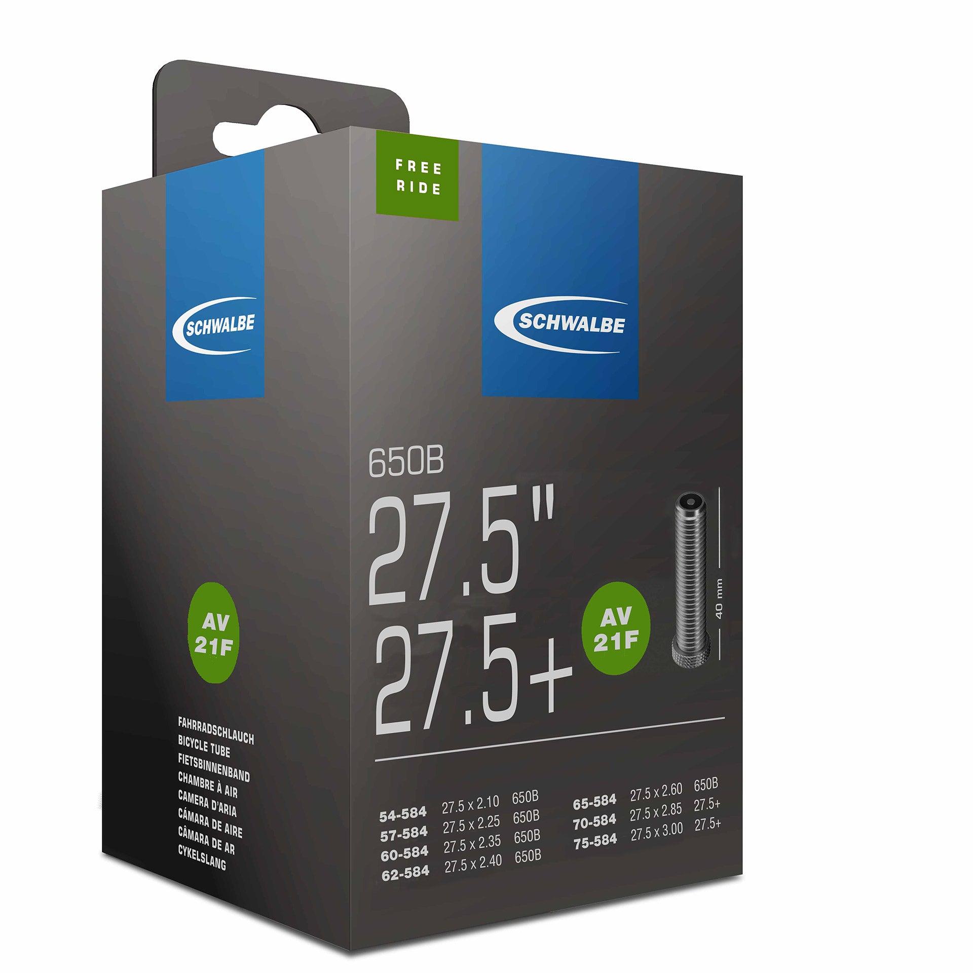 Schwalbe binnenband AV21F TR4 27½" 54/75-584 AV 40mm IB