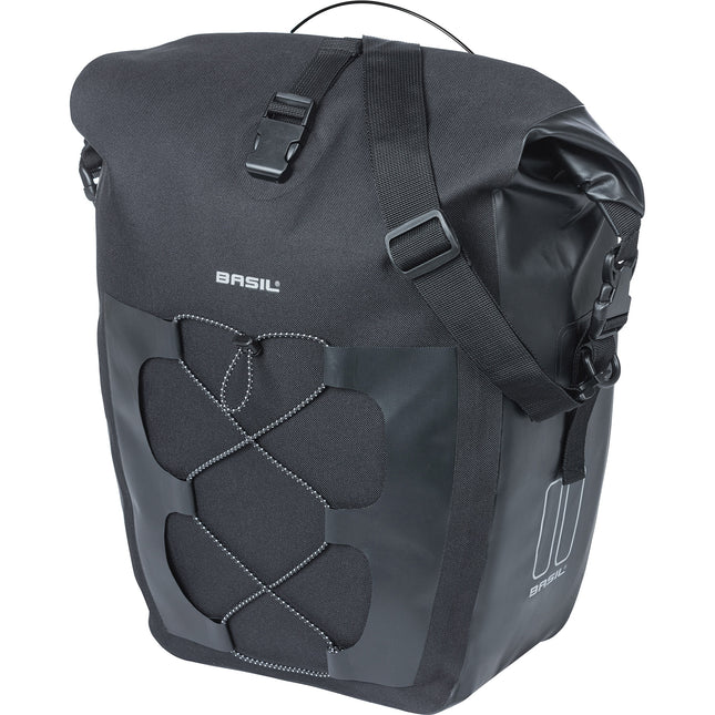 Basil enkele tas Navigator L MIK studs waterproof 22l zwart