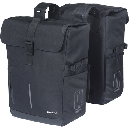 Basil dubbele tas Move 30l zwart