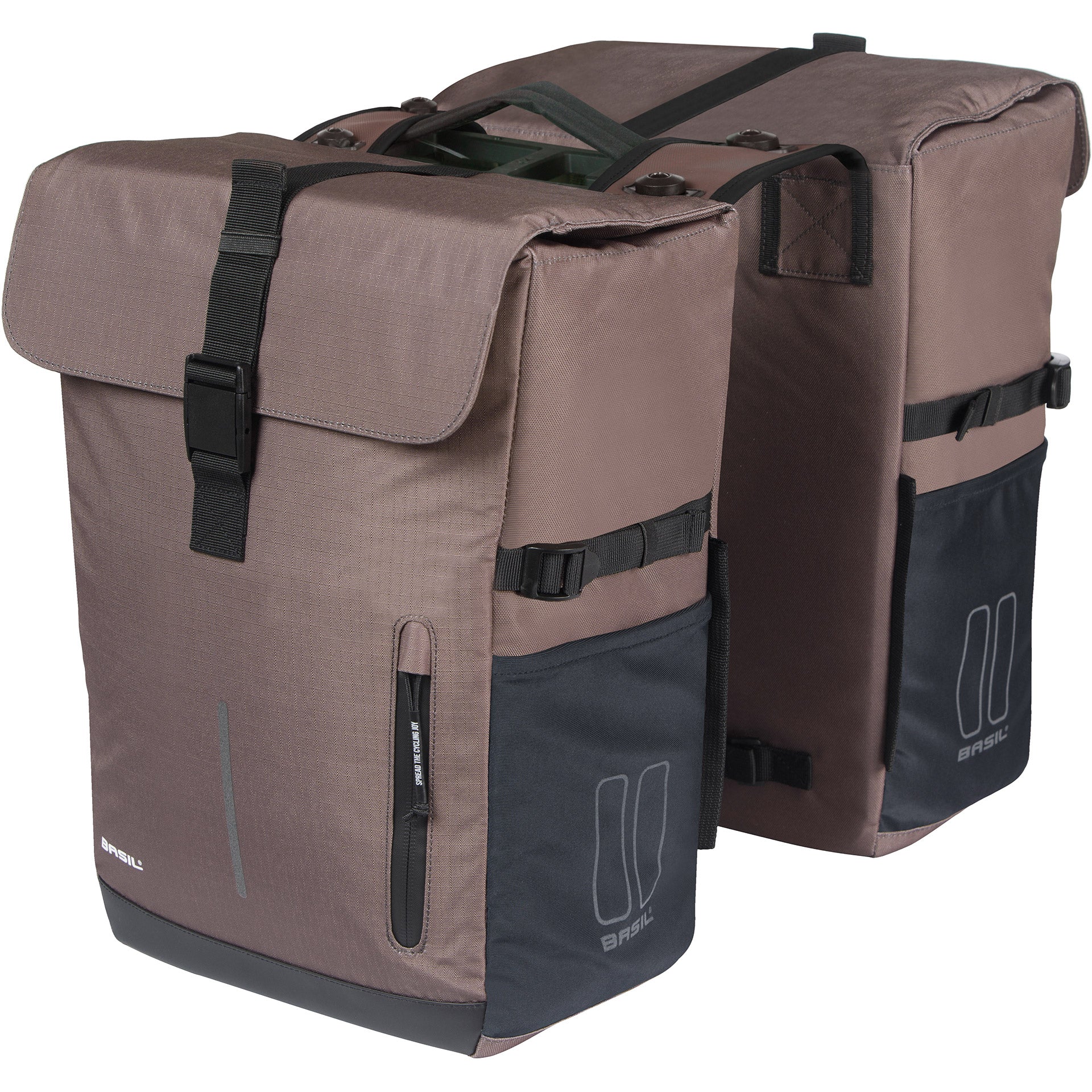Basil dubbele tas Move MIK 30l bruin