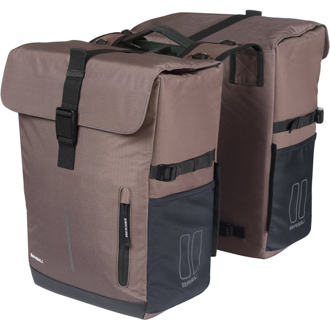 Basil dubbele tas Move MIK 30l bruin