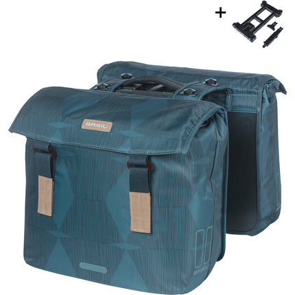 Basil double bag Elegance MIK 40-49l rPET blue