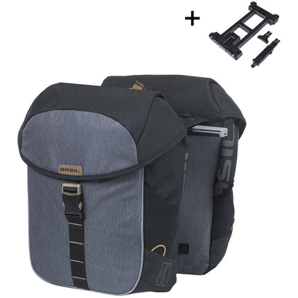 Basil double sacoche Miles MIK 34l noir/gris