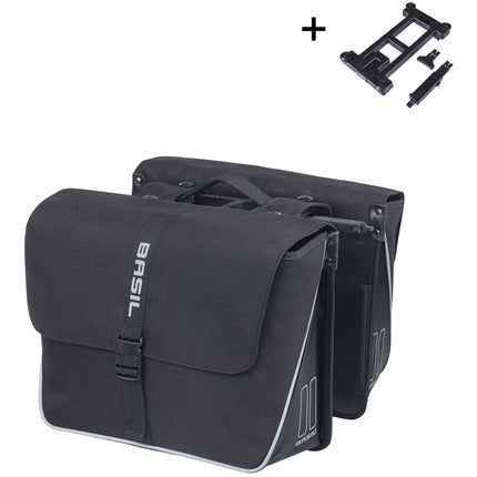 Basil dubbele tas Forte MIK 35l zwart