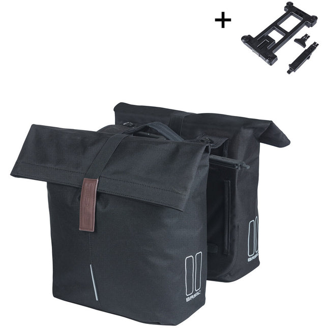 Basil dubbele tas City MIK 28-32l zwart