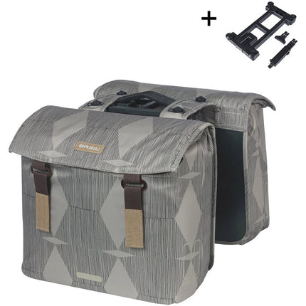 Basil double bag Elegance MIK 40-49l taupe